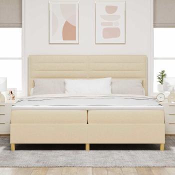 Boxspringbett mit Matratze Creme 200 x 200 cm Stoff