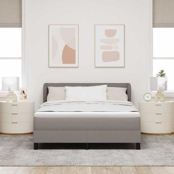 Boxspringbett mit Kopfteil Taupe 160 x 200 cm Stoff