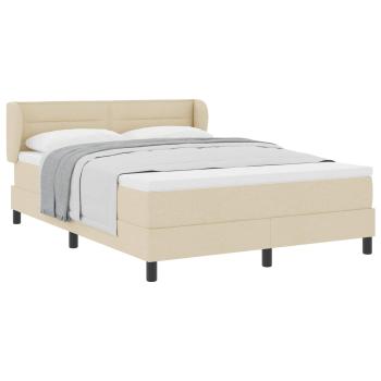 Boxspringbett mit Kopfteil Creme 160 x 200 cm Stoff