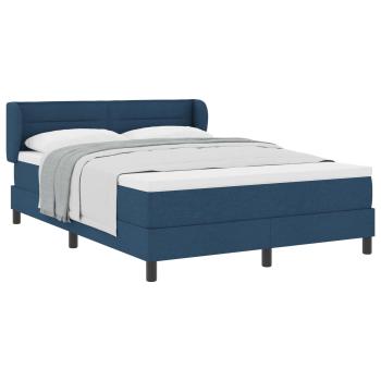 Boxspringbett mit Kopfteil Blau 160 x 200 cm Stoff
