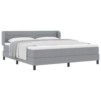 Boxspringbett mit Kopfteil Hellgrau 180 x 200 cm Stoff