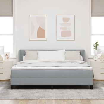 Boxspringbett mit Kopfteil Hellgrau 180 x 200 cm Stoff