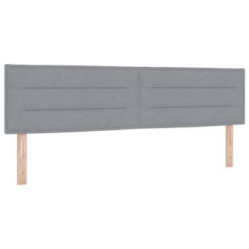 Boxspringbett mit Kopfteil Hellgrau 180 x 200 cm Stoff