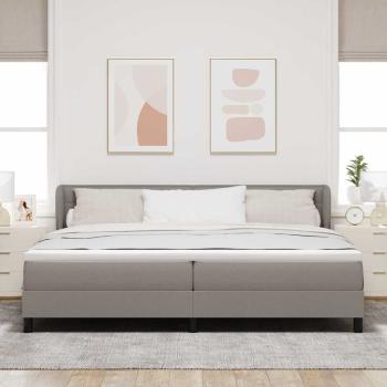 Boxspringbett mit Kopfteil Taupe 200 x 200 cm Stoff