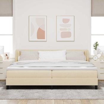 Boxspringbett mit Matratze Creme 200 x 200 cm Stoff