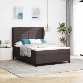 ARDEBO.de - Boxspringbett mit Matratze Dunkelbraun 160 x 200 cm Stoff
