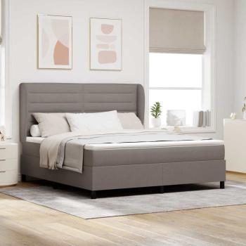 ARDEBO.de - Boxspringbett mit Kopfteil Taupe 180 x 200 cm Stoff