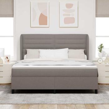 Boxspringbett mit Kopfteil Taupe 180 x 200 cm Stoff
