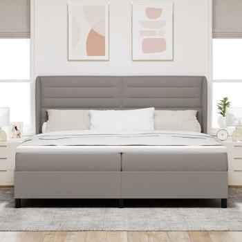 Boxspringbett mit Kopfteil Taupe 200 x 200 cm Stoff