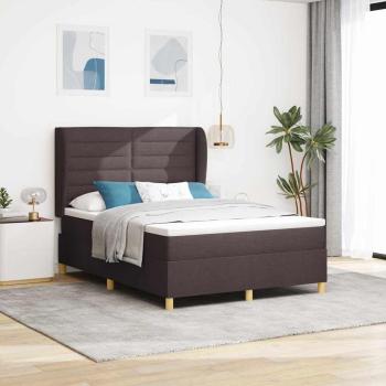 ARDEBO.de - Boxspringbett mit Matratze Dunkelbraun 200 x 140 cm Stoff