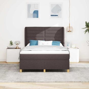 Boxspringbett mit Matratze Dunkelbraun 200 x 160 cm Stoff