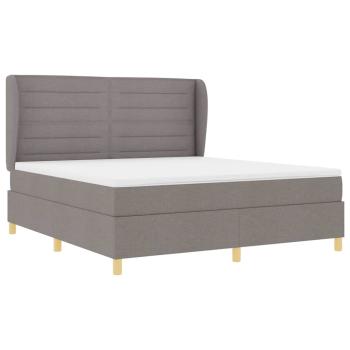 Boxspringbett mit Kopfteil Taupe 200 x 180 cm Stoff