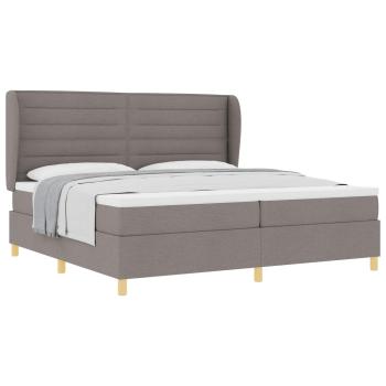 Boxspringbett mit Kopfteil Taupe 200 x 200 cm Stoff