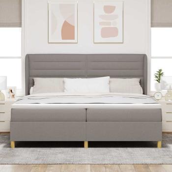 Boxspringbett mit Kopfteil Taupe 200 x 200 cm Stoff