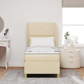Boxspringbett mit Kopfteil Creme 200 x 80 cm Stoff