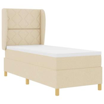Boxspringbett mit Kopfteil Creme 200 x 80 cm Stoff