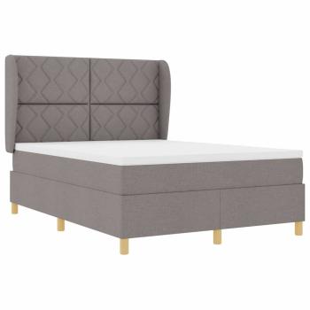 Boxspringbett mit Kopfteil Taupe 200 x 160 cm Stoff