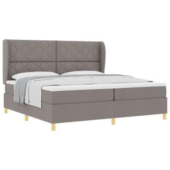 Boxspringbett mit Kopfteil Taupe 200 x 200 cm Stoff