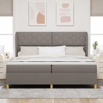 Boxspringbett mit Kopfteil Taupe 200 x 200 cm Stoff