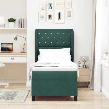 Boxspringbett mit Kopfteil Dunkelgrün 200 x 80 cm Samt