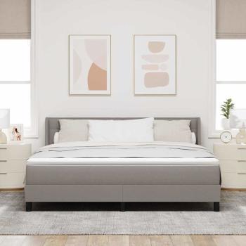 Boxspringbett mit Kopfteil Taupe 200 x 180 cm Stoff