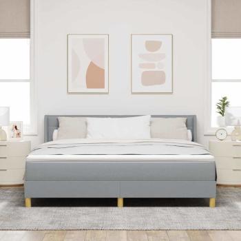 ARDEBO.de - Boxspringbett mit Matratze Hellgrau 200 x 180 cm Stoff