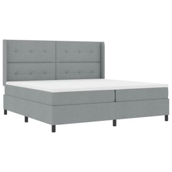 Boxspringbett mit Kissen Hellgrau 200 x 200 cm Stoff
