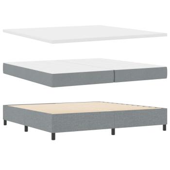 Boxspringbett mit Kissen Hellgrau 200 x 200 cm Stoff