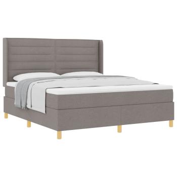 Boxspringbett mit Kopfteil Taupe 180 x 200 cm Stoff