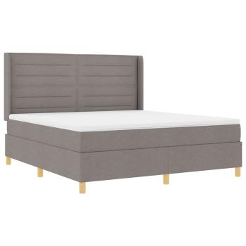 Boxspringbett mit Kopfteil Taupe 180 x 200 cm Stoff