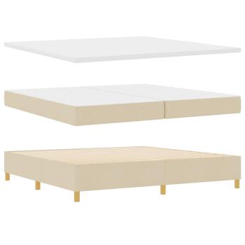 Boxspringbett mit Matratze Creme 200 x 200 cm Stoff