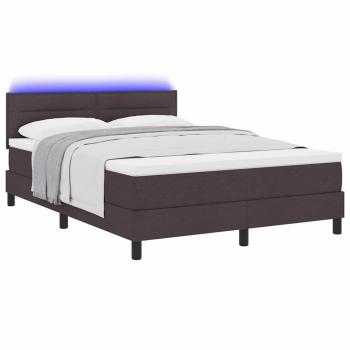 Boxspringbett mit Kopfteil Dunkelbraun 140 x 200 cm Stoff