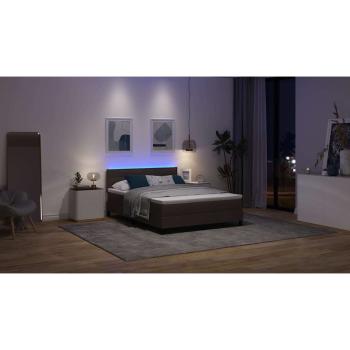 Boxspringbett mit Kopfteil Dunkelbraun 140 x 200 cm Stoff