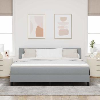 Boxspringbett mit LED-Lichtleisten Hellgrau 180 x 200 cm Stoff