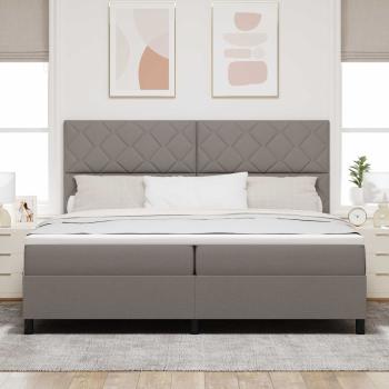 Boxspringbett mit LED-Lichtleisten Taupe 200 x 200 cm Stoff
