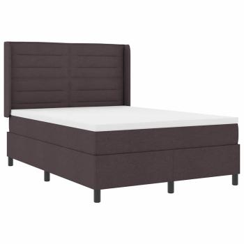 LED Boxspringbett mit Matratze Dunkelbraun 160 x 200 cm Stoff