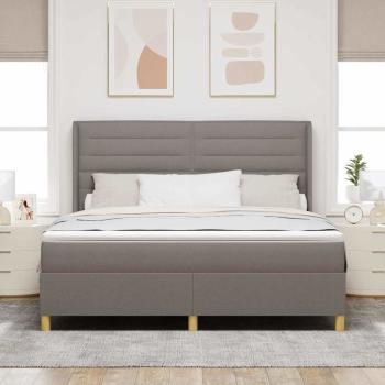 Boxspringbett mit LED-Lichtleisten Taupe 180 x 200 cm Stoff