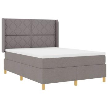 Boxspringbett mit LED-Lichtleisten Taupe 160 x 200 cm Stoff