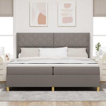 Boxspringbett mit LED-Lichtleisten Taupe 200 x 200 cm Stoff