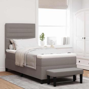 ARDEBO.de - Boxspringbett mit Kopfteil Taupe 100 x 200 cm Stoff
