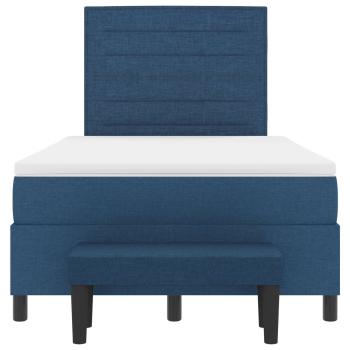 Boxspringbett mit Kopfteil Blau 120 x 190 cm Stoff