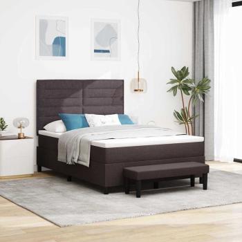 ARDEBO.de - Boxspringbett mit Kissen Dunkelbraun 140 x 190 cm Stoff