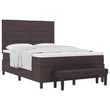 Boxspringbett mit Kissen Dunkelbraun 140 x 190 cm Stoff