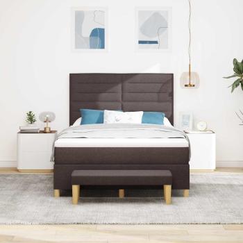 Boxspringbett mit Kopfteil Dunkelbraun 190 x 140 cm Stoff