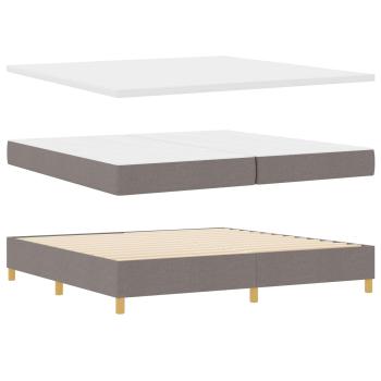Boxspringbett mit Kissen mit Kopfteil Taupe 200 x 200 cm Stoff