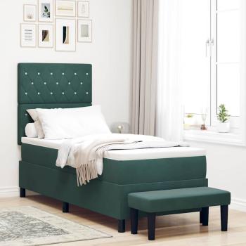 ARDEBO.de - Boxspringbett mit Kissen Dunkelgrün 200 x 80 cm Samt