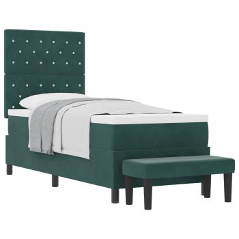 Boxspringbett mit Kissen Dunkelgrün 200 x 80 cm Samt