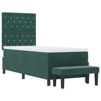 Boxspringbett mit Kissen Dunkelgrün 200 x 80 cm Samt