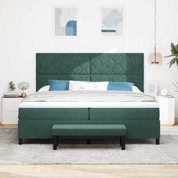 Boxspringbett mit Kopfteil Dunkelgrün 200 x 200 cm Samt