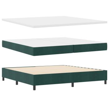 Boxspringbett mit Kopfteil Dunkelgrün 200 x 200 cm Samt